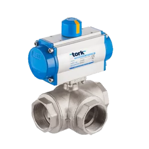 1″ 3-Way Stainless Steel Valve with Actuator